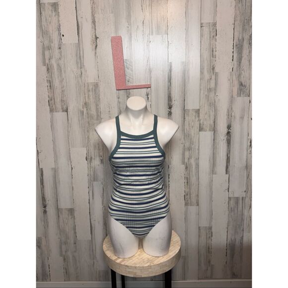 Forever 21 Striped Racerback Bodysuit Women’s Size L - Picture 1 of 6